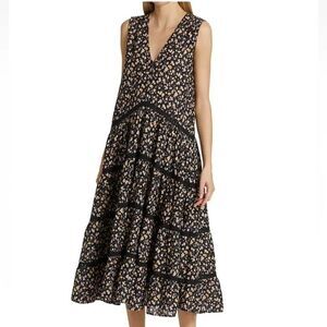 Merlette Wallis Floral Print Tiered Dress